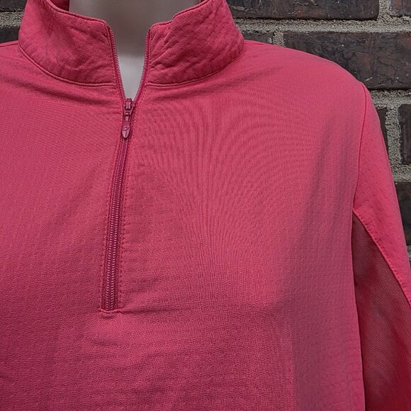 Ibkul Bright Pink Size Medium Pullover Jacket Shirt Quarter Zip Golf Tennis - Picture 6 of 8
